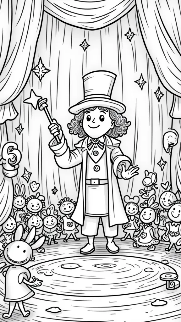 magic show coloring pages